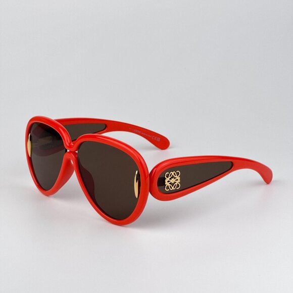 Loewe x Paula’s Ibiza Sunglasses – Orange Pilot Frame Brown Lenses LW40132I 42E - Picture 1 of 11